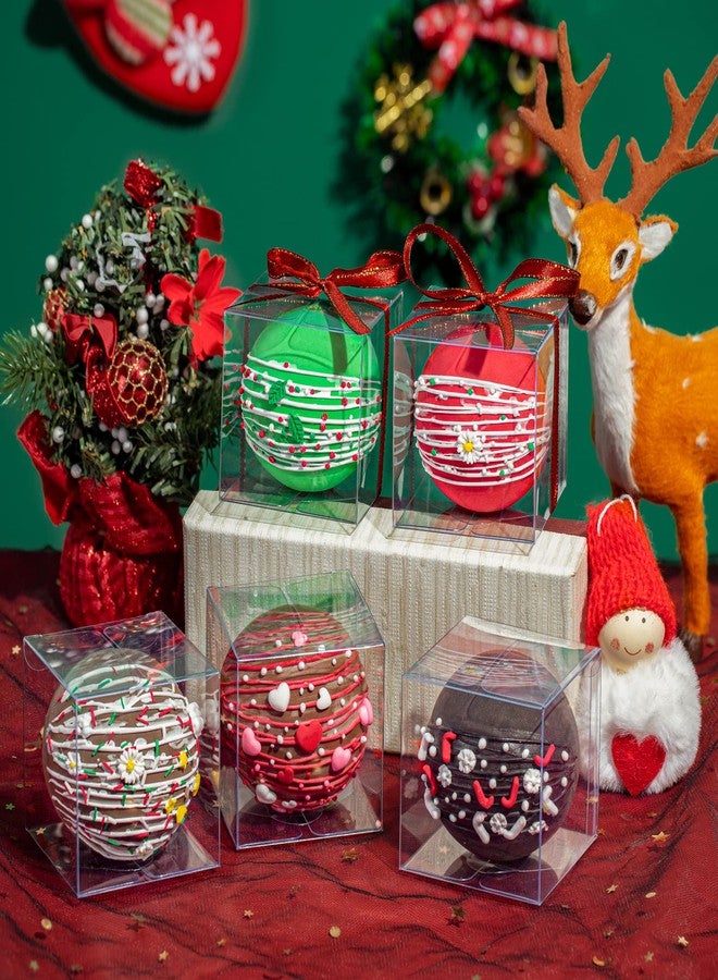 SLShePack 50Pack Clear Hot Chocolate Bomb Boxes Small Gift Boxes for Cupcake Candies Birthday Wedding Party Favor Boxes( 3x3x3Inches) - Image 4